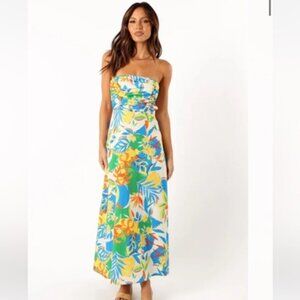 Petal and Pup HARRIET STRAPLESS MIDI DRESS - MALTA PRINT   NWT SIZE XS